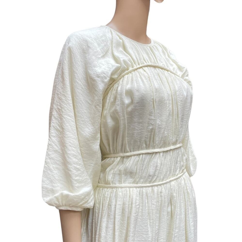 NWT ASOS EDITION Smock Peasant Midi Dress Womens O Cream - Picture 5 of 16